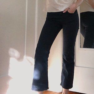 Zara Navy Denim Flare Pants